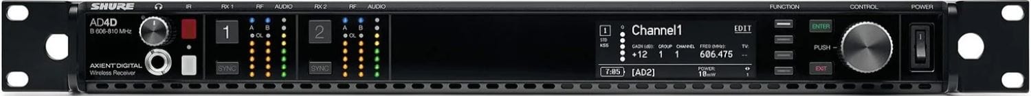 Shure Axient AD4D-DC Two-Channel Digital Wireless Receiver, C Band - PSSL ProSound and Stage Lighting