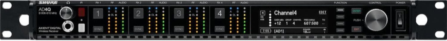 Shure Axient AD4Q-DC Four-Channel Digital Wireless Receiver, B Band - PSSL ProSound and Stage Lighting