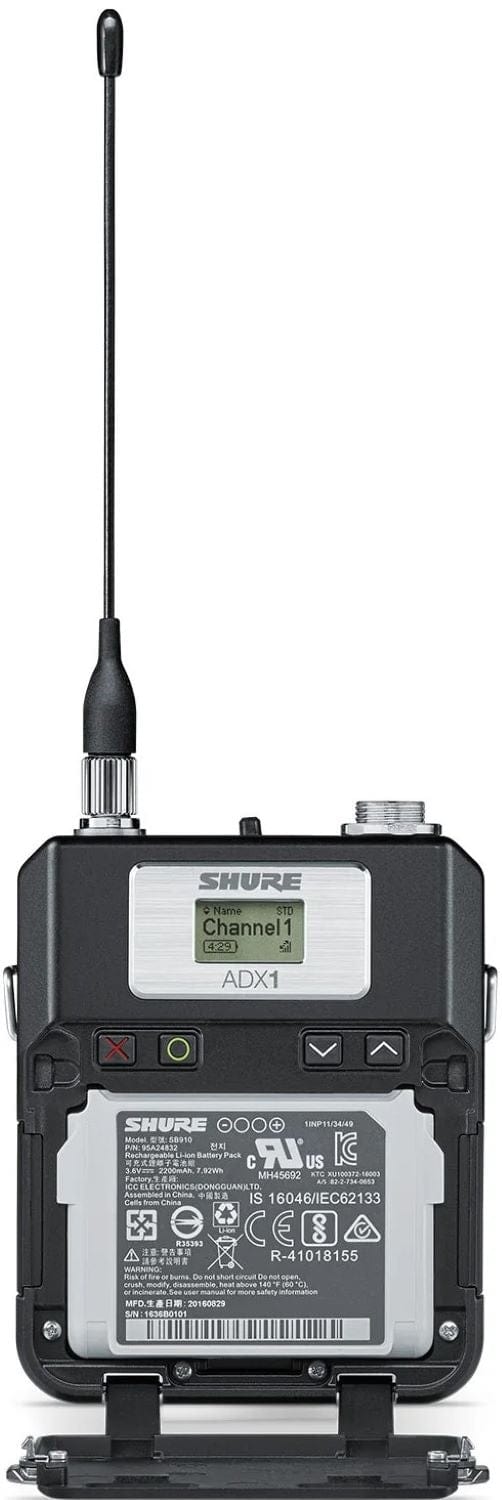 Shure Axient ADX1 Bodypack Transmitter, K54 Band - PSSL ProSound and Stage Lighting