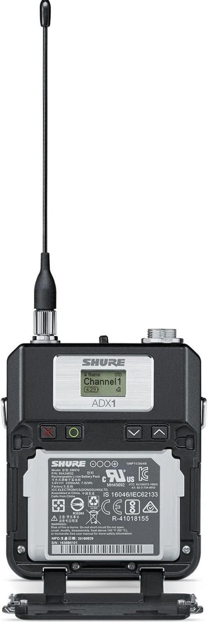 Shure Axient ADX1 Bodypack Transmitter, X55 Band - PSSL ProSound and Stage Lighting