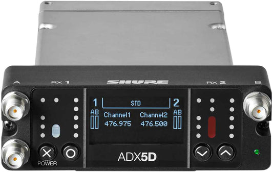Shure ADX5D=-A Axient Digital Dual-Channel Portable Wireless Receiver - 470-636 MHz - PSSL ProSound and Stage Lighting
