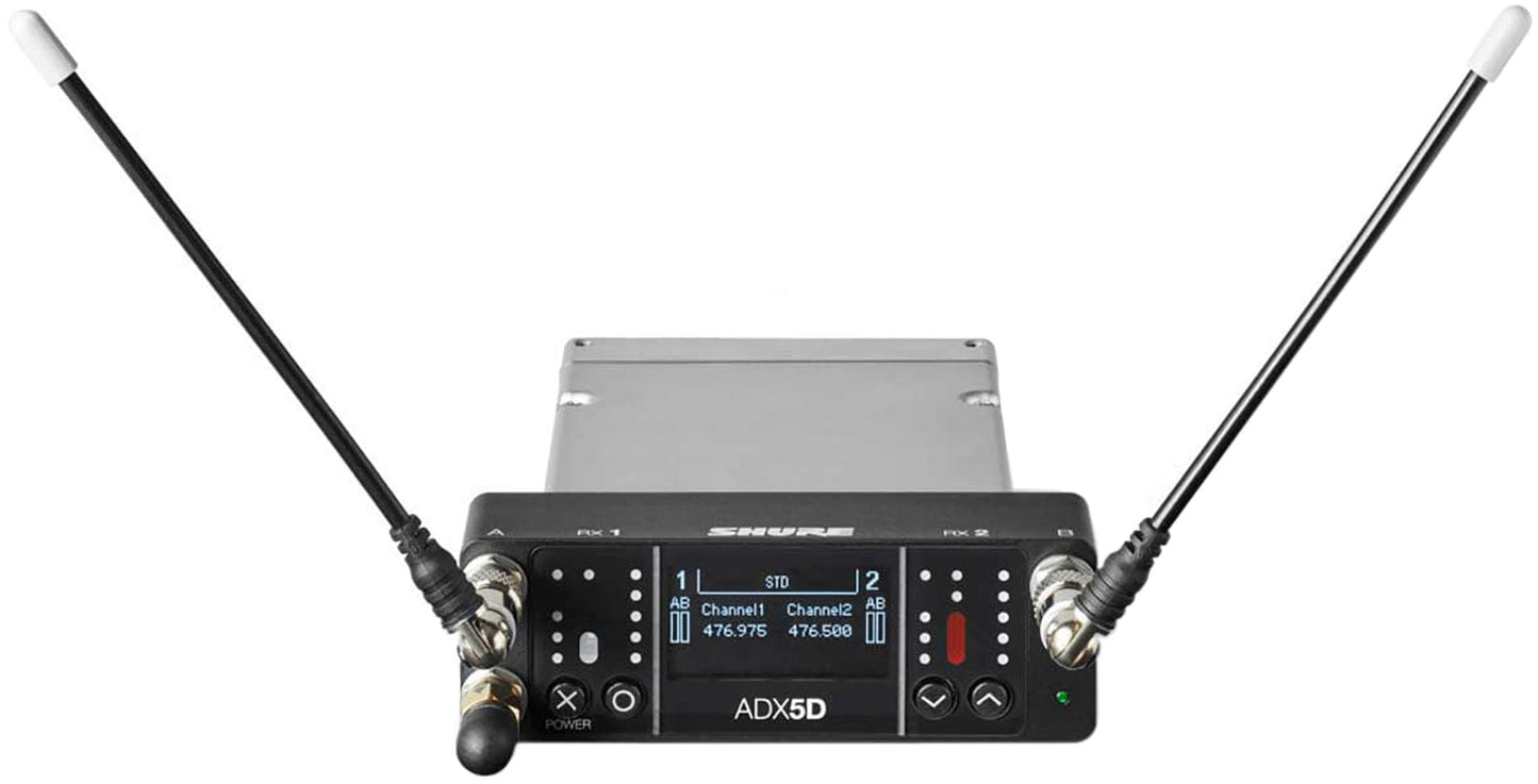 Shure ADX5D=-A Axient Digital Dual-Channel Portable Wireless Receiver - 470-636 MHz - PSSL ProSound and Stage Lighting