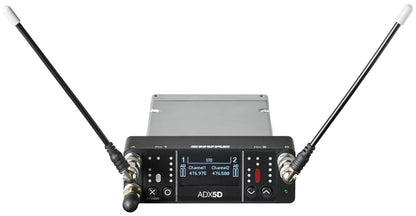 Shure Axient ADX5DUS Digital Dual-Channel Portable Wireless Receiver, A Band - PSSL ProSound and Stage Lighting