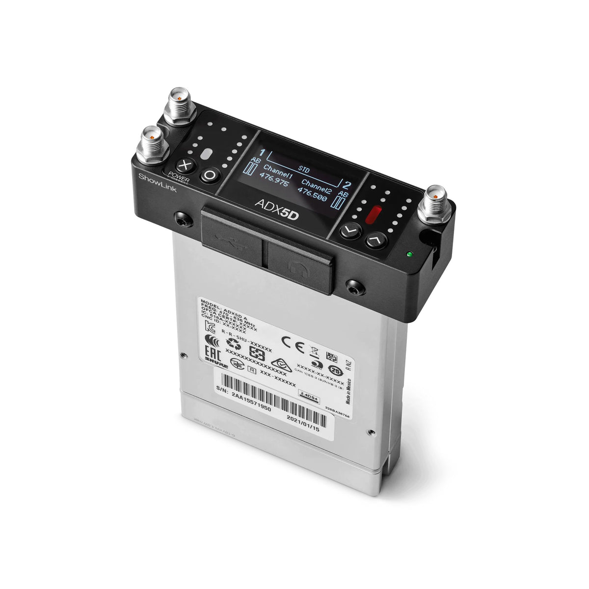 Shure ADX5DUSTA=-C ADX5D Portable Receiver, 925-1000MHz TAA