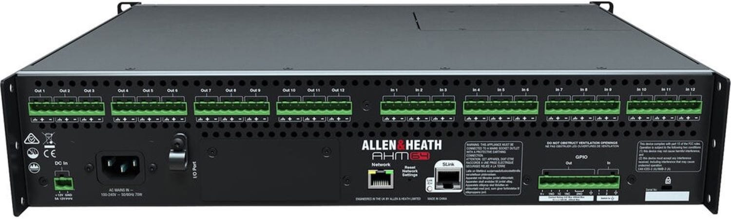 Allen & Heath AH-AHM-64 64x64 Audio Matrix Processor Compatible with IP1/IP6/IP8 Remote Control - PSSL ProSound and Stage Lighting
