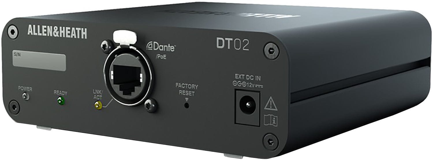 Allen & Heath AH-DT-02-M 2-Out Dante Output Expander with XLR/PoE/DC - Switchable 48kHz / 96kHz - PSSL ProSound and Stage Lighting