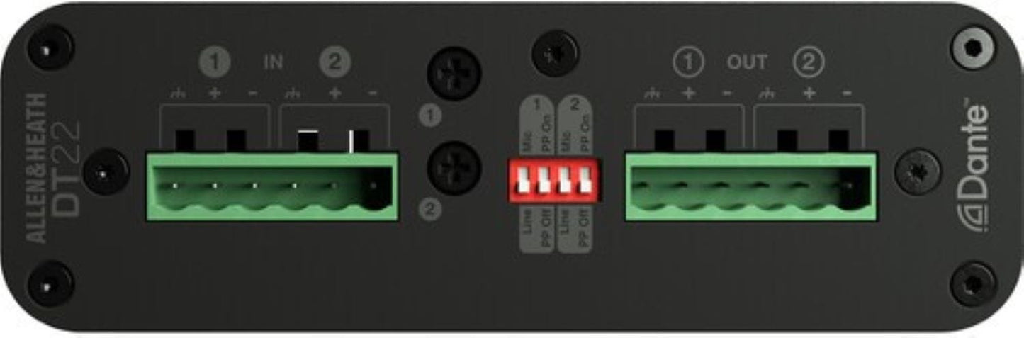 Allen & Heath AH-DT-22-M 2-In x 2-Out Dante I/O Expander with 2 dLive Mic/Line In and 2 Line Out - PSSL ProSound and Stage Lighting