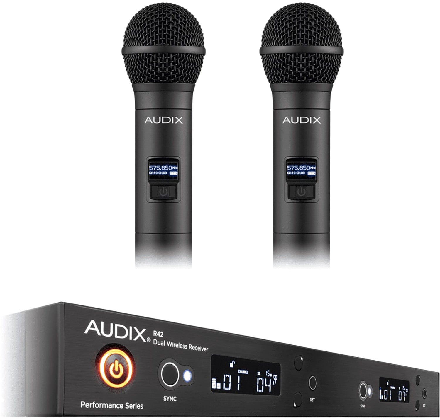 Audix AP42OM2B R42 2-Channel Diversity Receiver with 2x H60 / OM2 Microphones - 554-586 MHz - PSSL ProSound and Stage Lighting