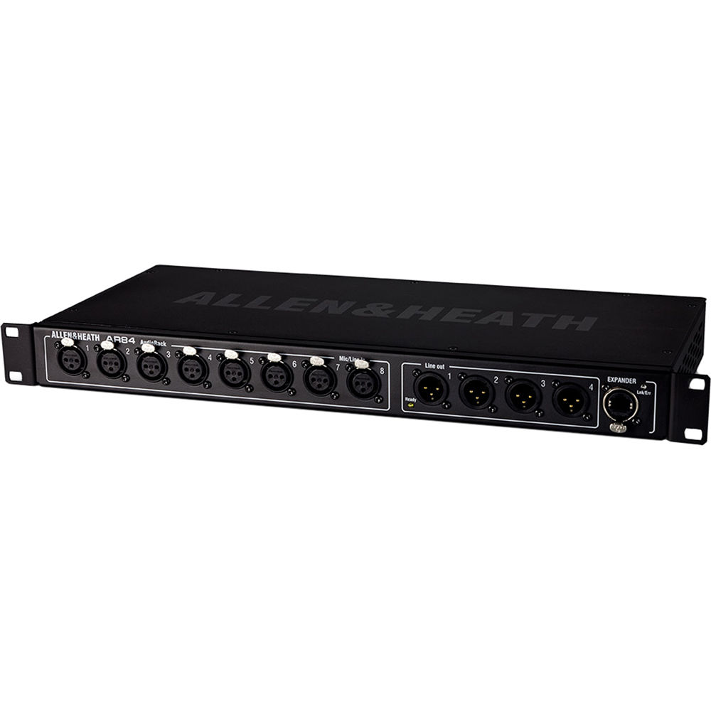Allen & Heath AH-AR2-84-BLK 8in x 4out Remote AudioRack, dSNAKE I/O for expansion, 1 RU, 48kHz