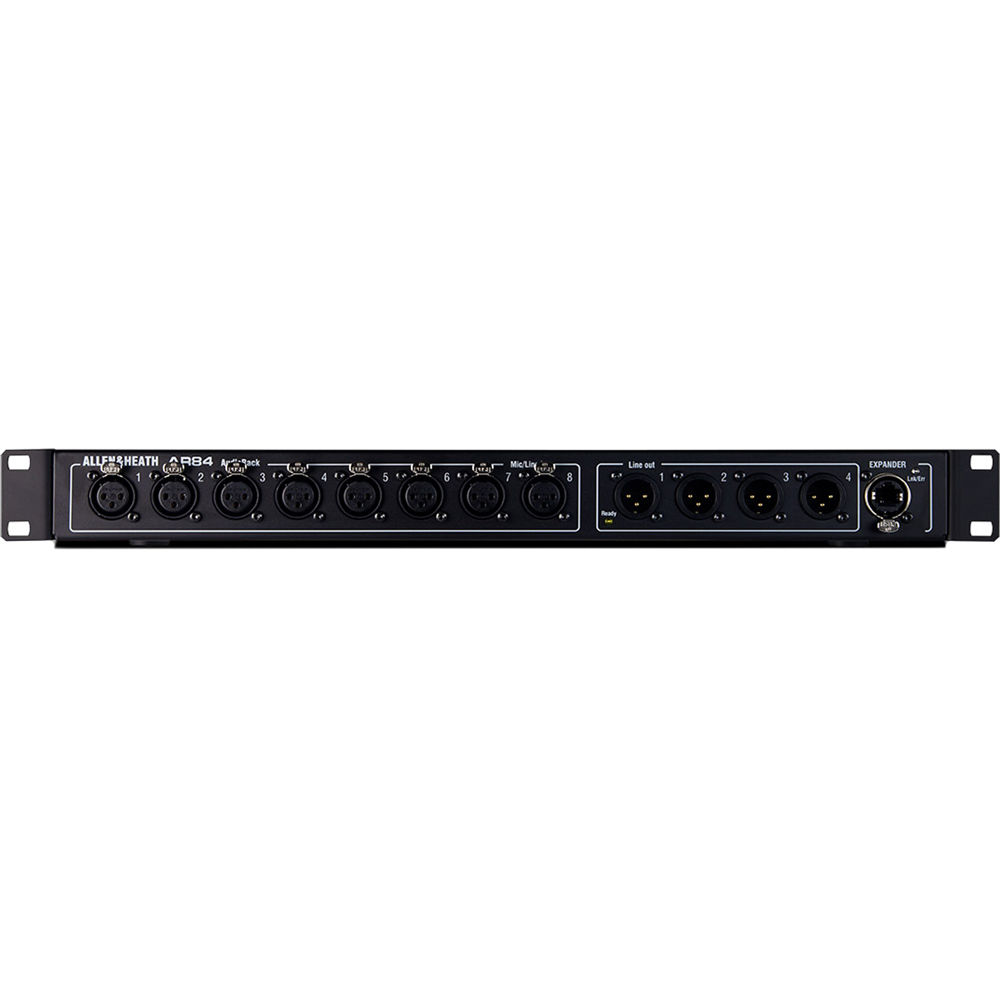 Allen & Heath AH-AR2-84-BLK 8in x 4out Remote AudioRack, dSNAKE I/O for expansion, 1 RU, 48kHz