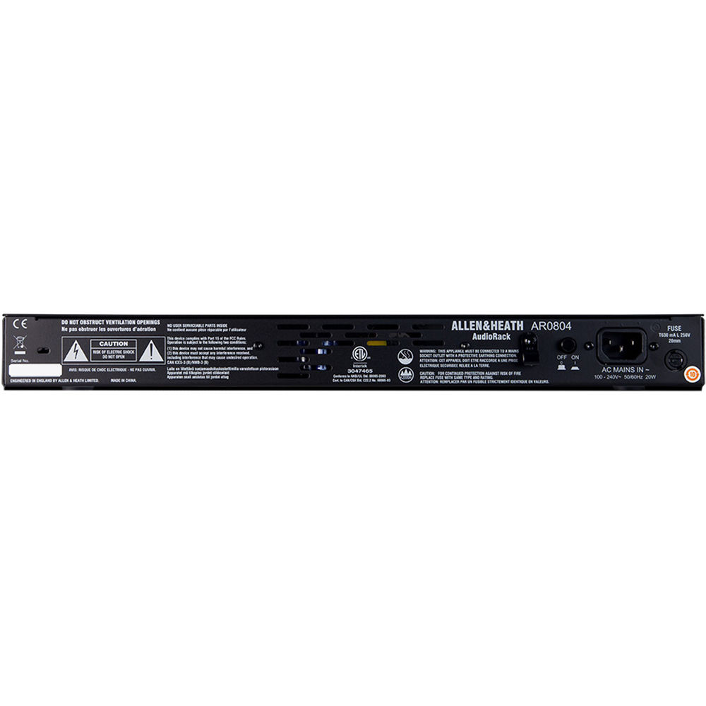 Allen & Heath AH-AR2-84-BLK 8in x 4out Remote AudioRack, dSNAKE I/O for expansion, 1 RU, 48kHz