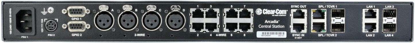 Clear-Com Arcadia Central Station 128 Licensed Ports 1RU with HelixNet 4-Wire / 2-Wire with Dante - PSSL ProSound and Stage Lighting