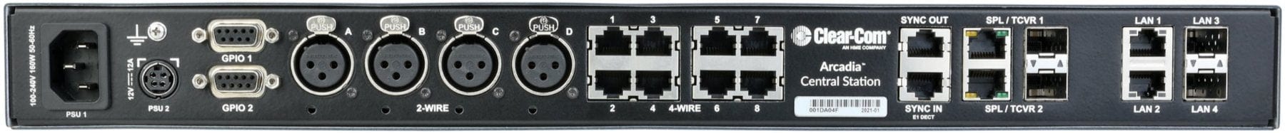 Clear-Com Arcadia Central Station 128 Licensed Ports 1RU with HelixNet 4-Wire / 2-Wire with Dante - PSSL ProSound and Stage Lighting