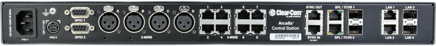 Clear-Com Arcadia Central Station 64 Licensed Ports 1RU with HelixNet 4-Wire / 2-Wire with Dante - PSSL ProSound and Stage Lighting