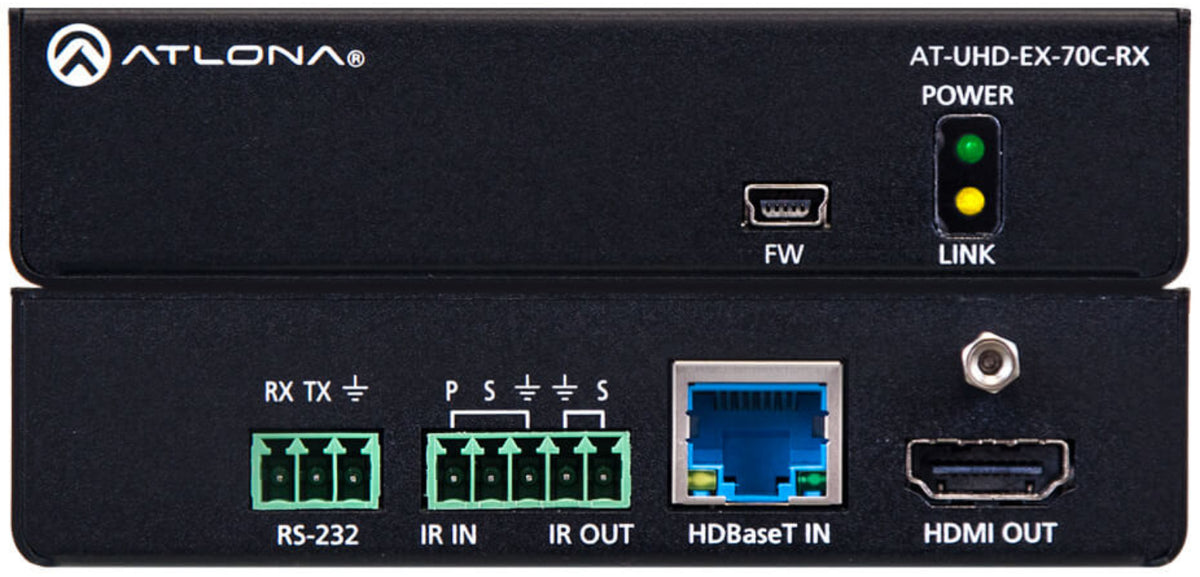 ATLONA AT-UHD-EX-70C-RX 4K/UHD HDMI Over HDBaseT Receiver with Control ...