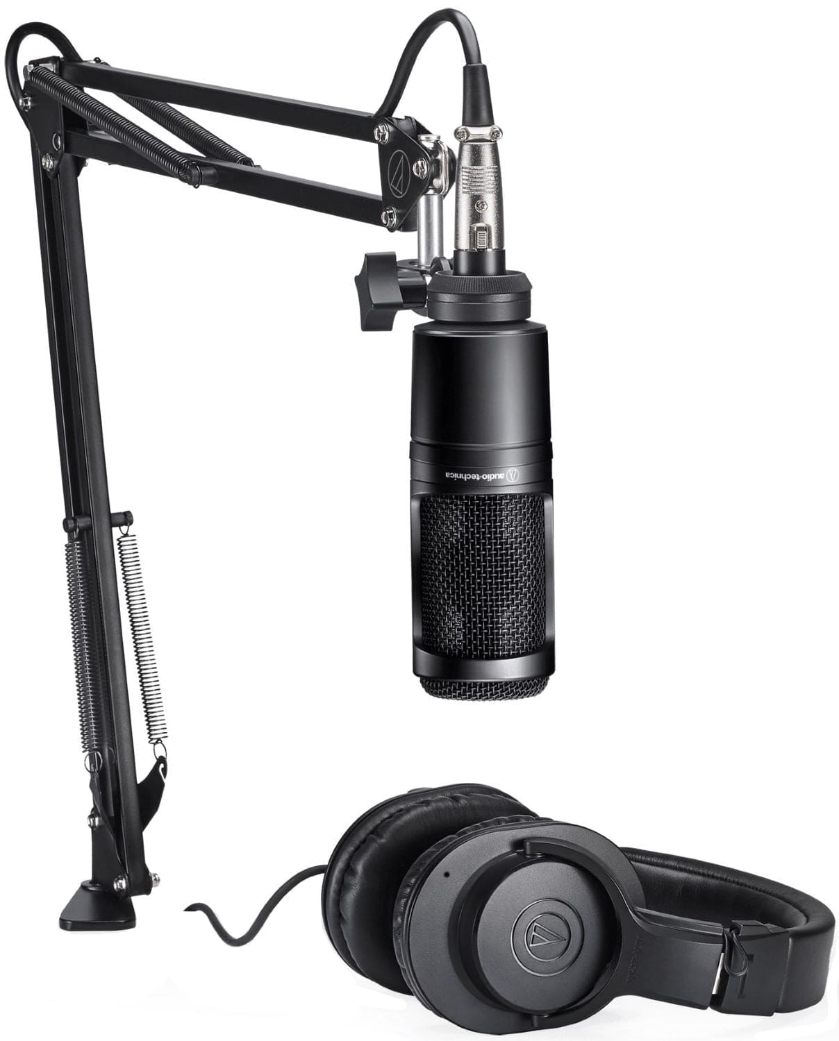 Audio-Technica AT2020PK Streaming / Podcasting Pack with AT2020 Microphone / Headphones / Boom-Arm - PSSL ProSound and Stage Lighting