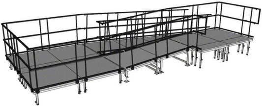 IntelliStage ATR24SBWAL All Terrain Switchback Wheelchair Ramp with Landing for Aluminum 24 In Stage - PSSL ProSound and Stage Lighting