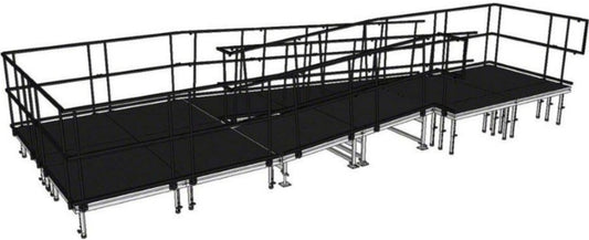 IntelliStage ATR24SBWI All Terrain Switchback Wheelchair Ramp and Landing for Industrial 24 In Stage - PSSL ProSound and Stage Lighting