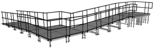 IntelliStage ATR3290WAL All Terrain 90 Degree Wheelchair Ramp with Landing for Aluminum 32 In Stage - PSSL ProSound and Stage Lighting