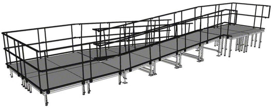 IntelliStage ATR32SBWAL All Terrain Switchback Wheelchair Ramp with Landing for Aluminum 32 In Stage - PSSL ProSound and Stage Lighting