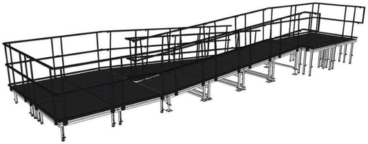 IntelliStage ATR32SBWI All Terrain Switchback Wheelchair Ramp and Landing for Industrial 32 In Stage - PSSL ProSound and Stage Lighting