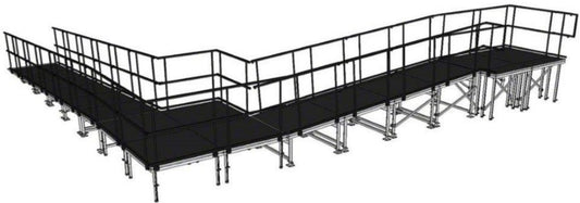 IntelliStage ATR4090WI All Terrain 90 Degree Wheelchair Ramp with Landing for Industrial 40 In Stage - PSSL ProSound and Stage Lighting