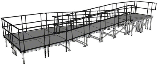 IntelliStage ATR40SBWAL All Terrain Switchback Wheelchair Ramp with Landing for Aluminum 40 In Stage - PSSL ProSound and Stage Lighting