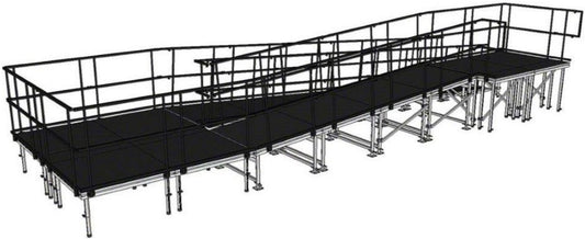 IntelliStage ATR40SBWI All Terrain Switchback Wheelchair Ramp and Landing for Industrial 40 In Stage - PSSL ProSound and Stage Lighting