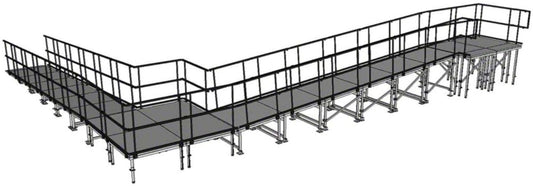 IntelliStage ATR4890WAL All Terrain 90 Degree Wheelchair Ramp with Landing for Aluminum 48 In Stage - PSSL ProSound and Stage Lighting