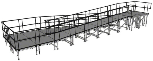 IntelliStage ATR48SBWAL All Terrain Switchback Wheelchair Ramp with Landing for Aluminum 48 In Stage - PSSL ProSound and Stage Lighting