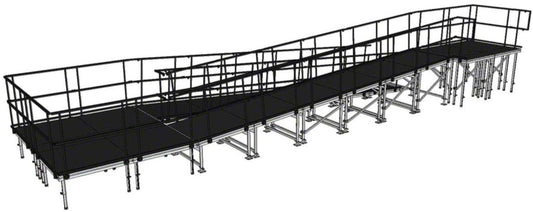 IntelliStage ATR48SBWI All Terrain Switchback Wheelchair Ramp and Landing for Industrial 48 In Stage - PSSL ProSound and Stage Lighting