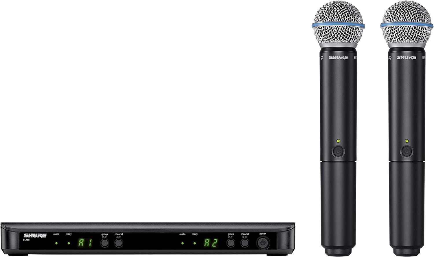 Shure BLX288 Wireless Dual Vocal System w/ two Beta 58A, H10 Band - PSSL ProSound and Stage Lighting