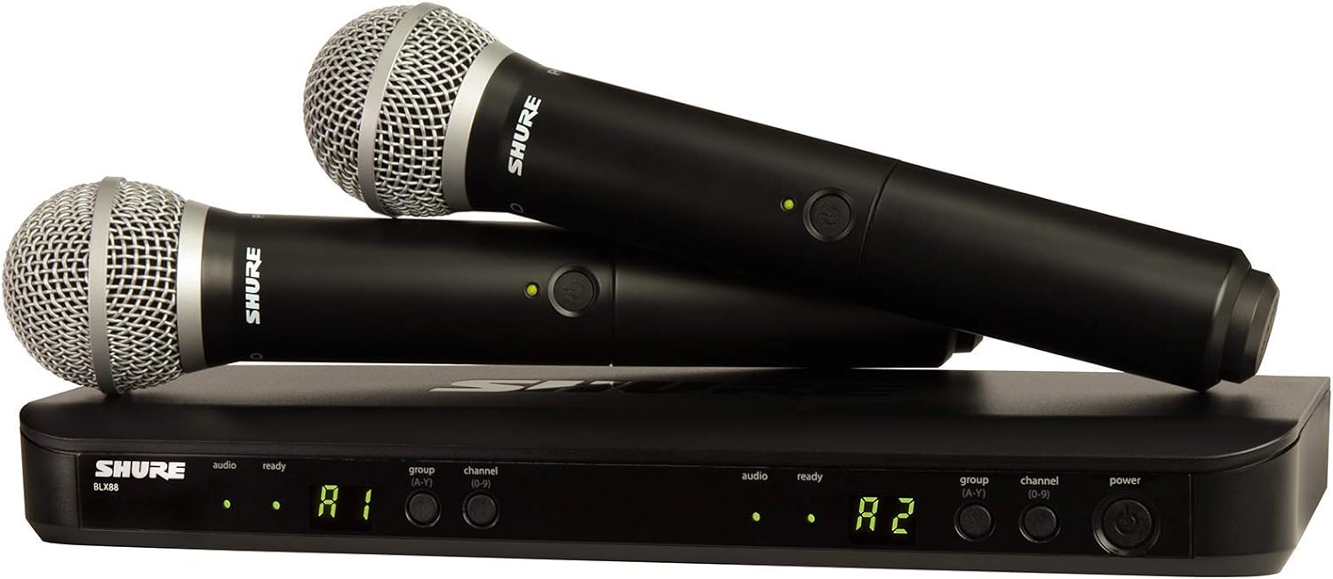 Shure BLX288 Wireless Dual Vocal System w/ two PG58 Handheld Transmitters, J11 Band - PSSL ProSound and Stage Lighting