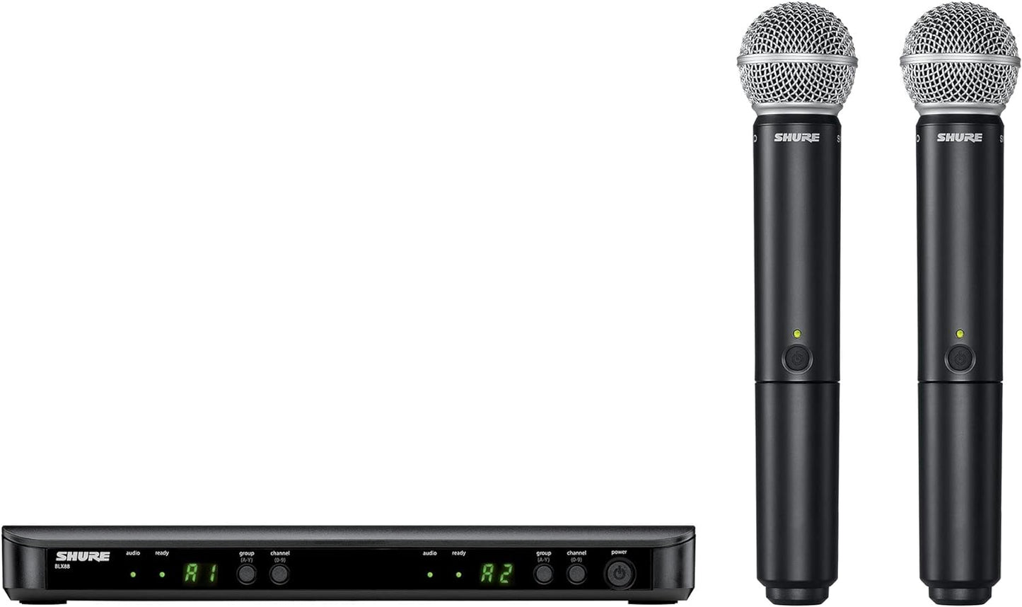 Shure BLX288 Wireless Dual Vocal System w/ two SM58, H10 Band - PSSL ProSound and Stage Lighting