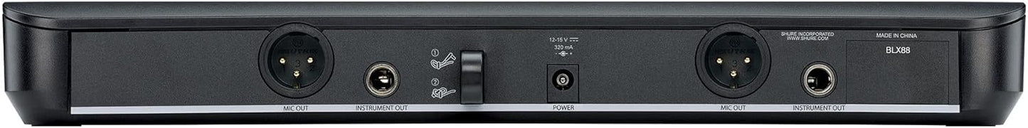 Shure BLX88 Dual Wireless Receiver for BLX Wireless System, H10 Band - PSSL ProSound and Stage Lighting