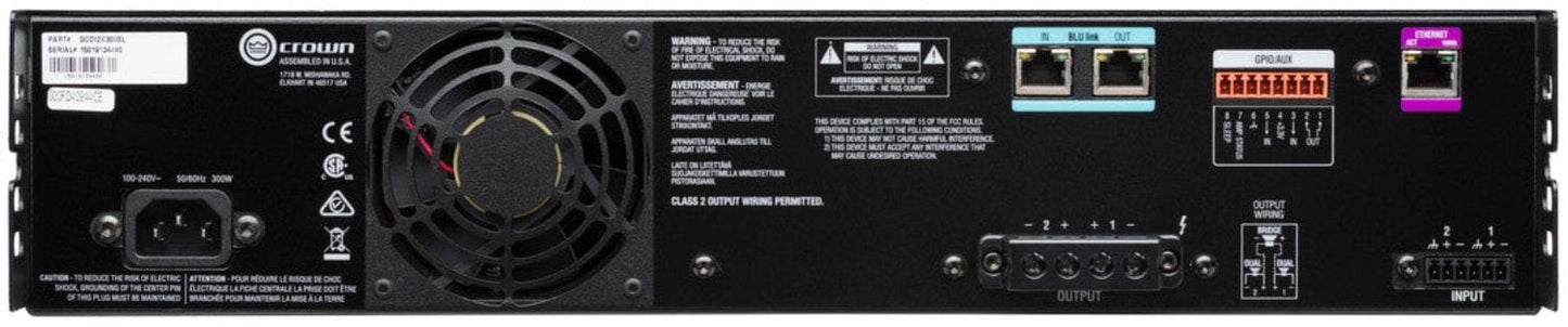 Crown CDi2x300 2-Channel 300 Watt Power Amplifier with BLU Link - PSSL ProSound and Stage Lighting