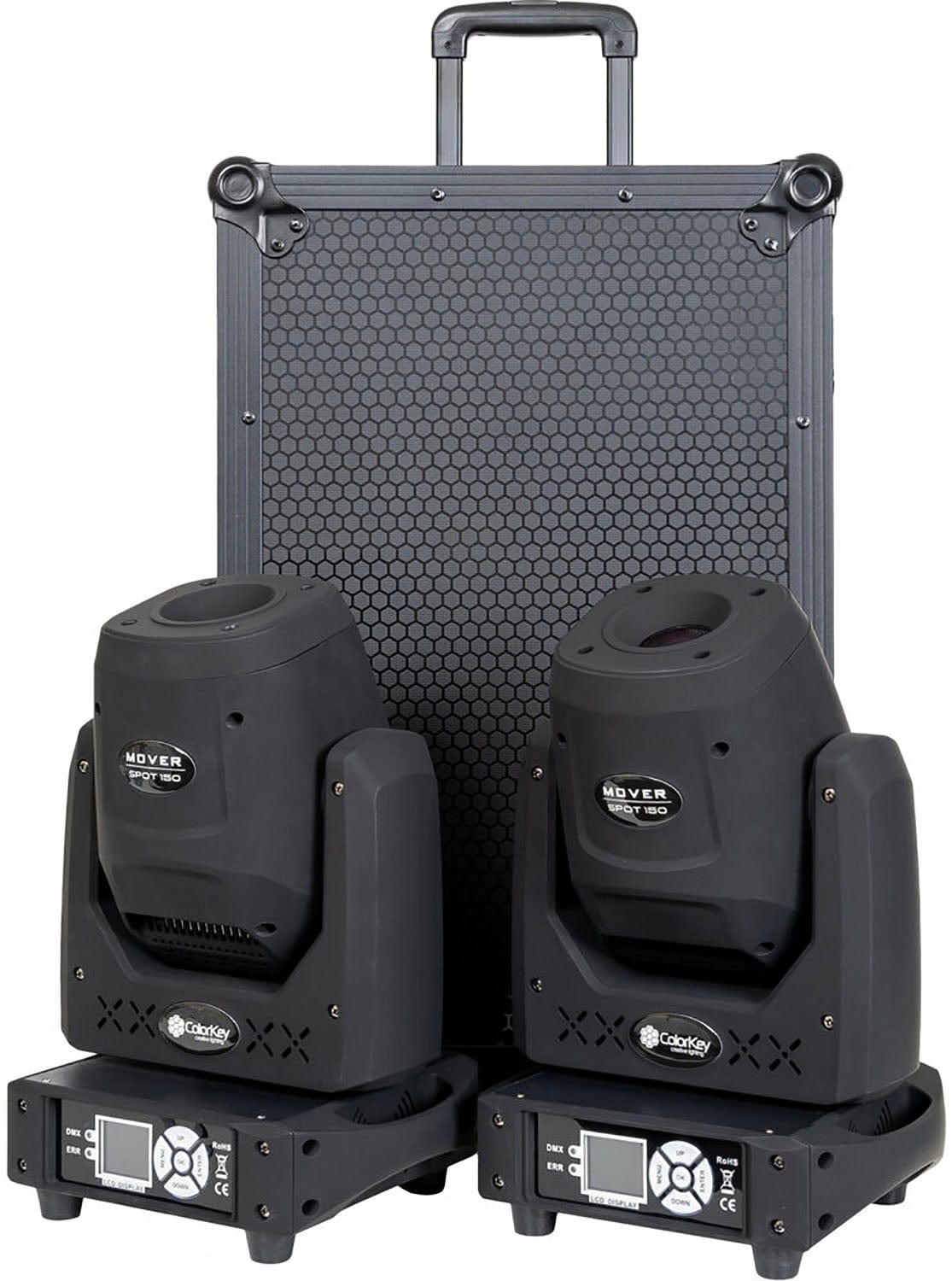 ColorKey CKU-5053 Mover Spot 150 LED Bundle - 2-Pack with Flight Case Trolley - PSSL ProSound and Stage Lighting