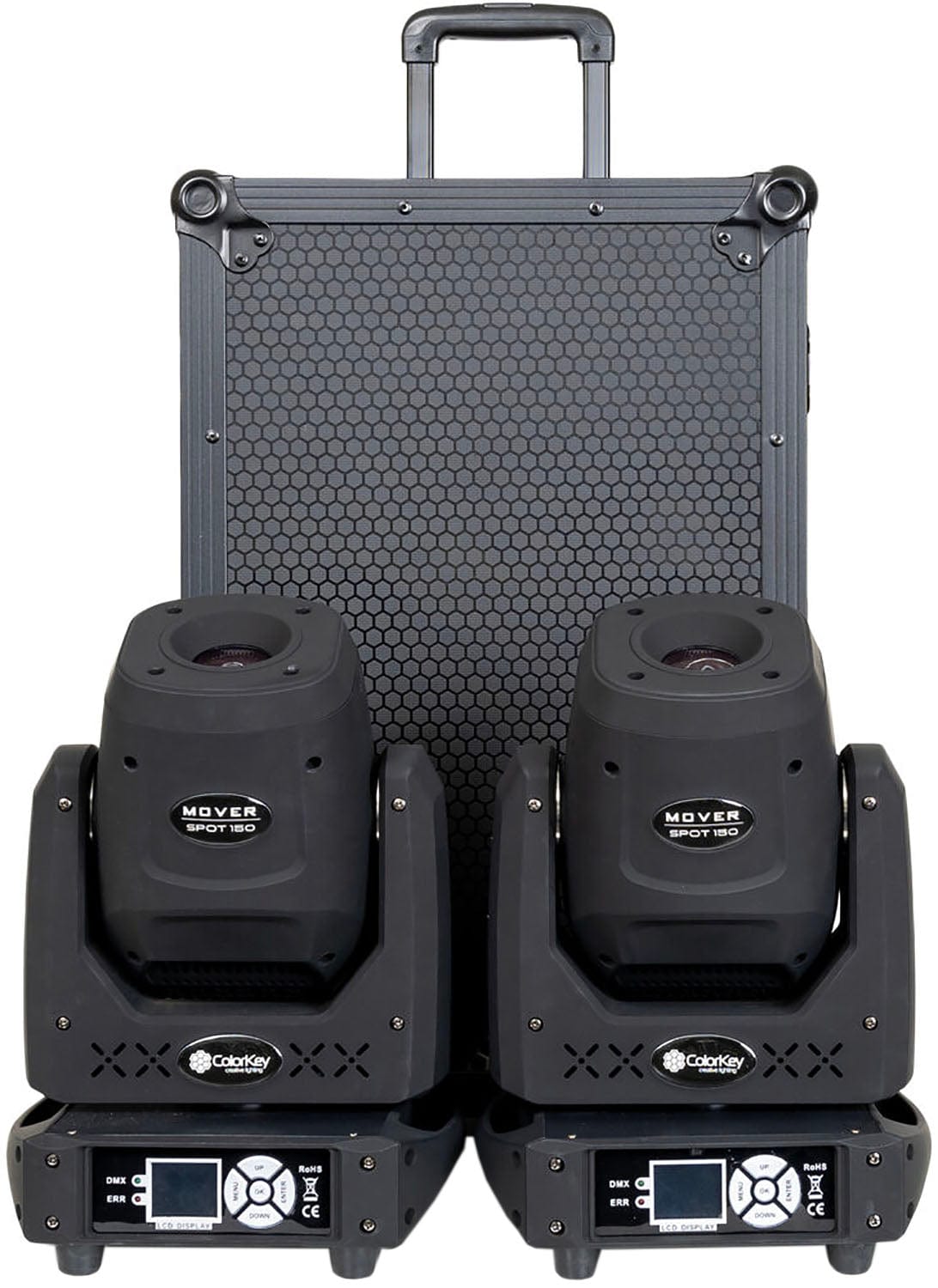 ColorKey CKU-5053 Mover Spot 150 LED Bundle - 2-Pack with Flight Case Trolley - PSSL ProSound and Stage Lighting