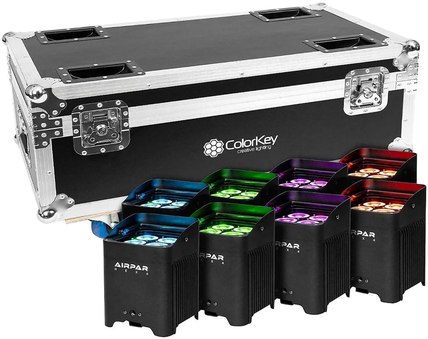 ColorKey CKU-7078-KIT AirPar HEX 4 8-Pack with Charging Case - PSSL ProSound and Stage Lighting