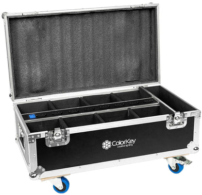 ColorKey CKU-9078 8-Piece Charging Road Case with Casters for AirPar HEX 4 - PSSL ProSound and Stage Lighting