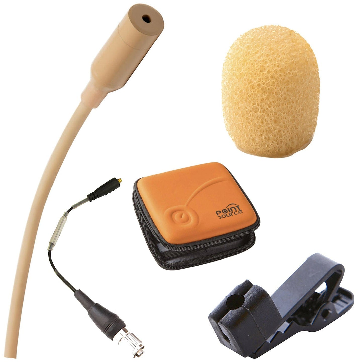 Point Source Audio CO-8WL-XATCH SERIES8 Omni Lavalier Mic for Audio-Technica cH-Style - Beige - PSSL ProSound and Stage Lighting