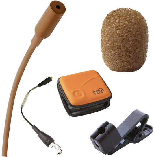 Point Source Audio CO-8WL-XATCH SERIES8 Omni Lavalier Mic for Audio-Technica cH-Style - Brown - PSSL ProSound and Stage Lighting