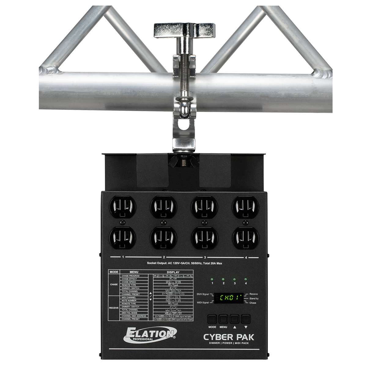 Elation CYBER PACK E520 4 Channel Power, Dimmer and Midi Pack