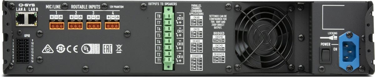 Q-SYS CX-Q 8K4 4-Channel - 2000-Watt per Channel - Q-Sys Network Amplifier