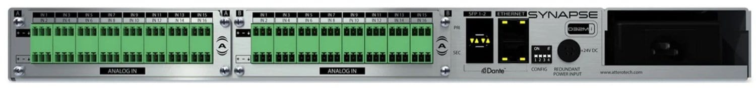 Q-SYS D32MI Attero Tech Synapse 32-Channel Analog Input Dante / AES67 Networked Audio Interface