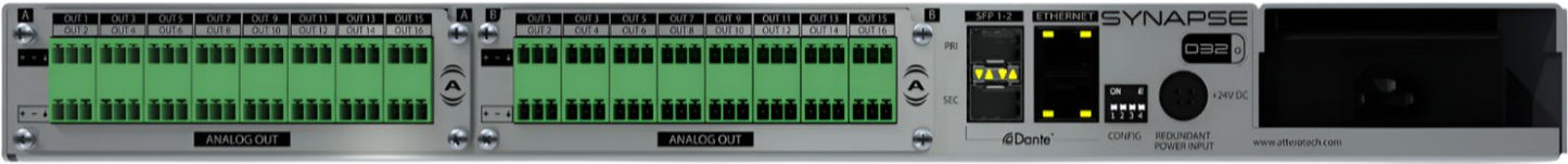 Q-SYS D32O Attero Tech Synapse 32-Channel Analog Output Dante / AES67 Networked Audio Interface - PSSL ProSound and Stage Lighting