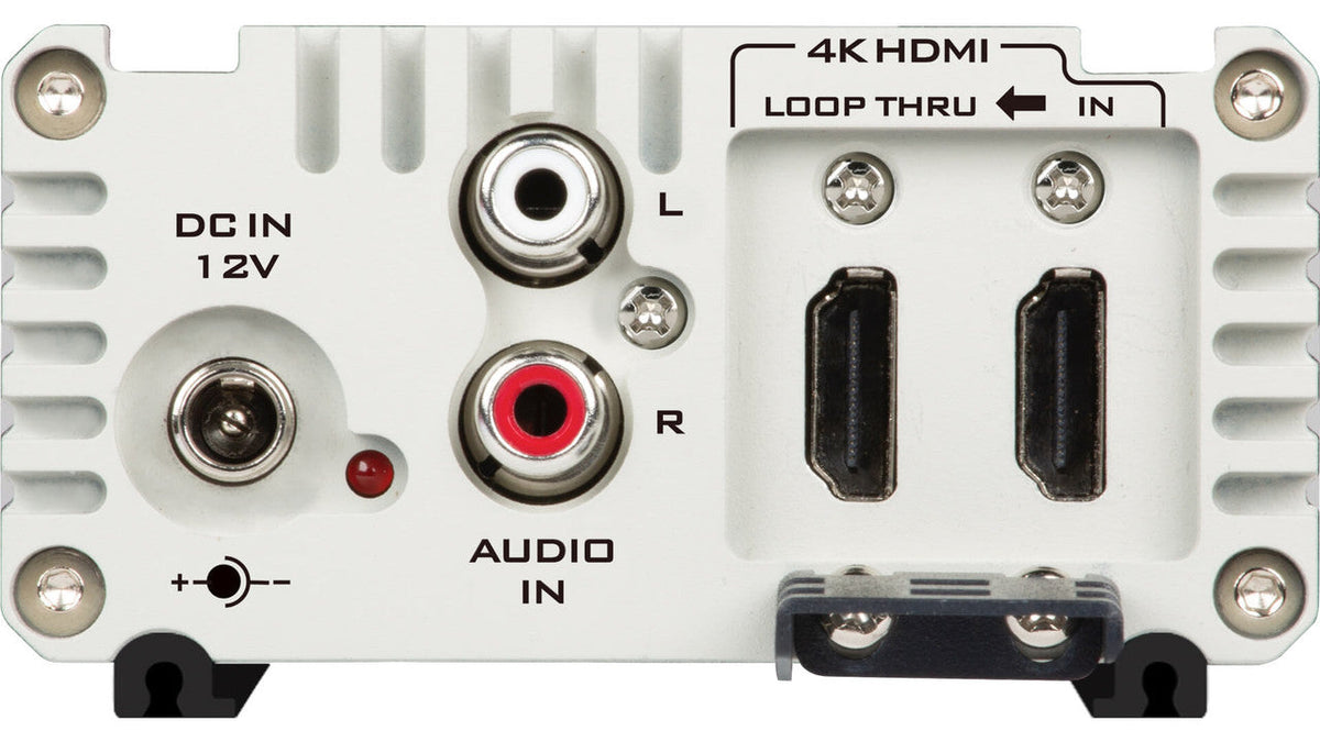 Datavideo DAC9P-4K 4K HDMI to 12G-SDI Converter with embedded audio. Rack mount kit available. It fits 8x DAC-8P-4K in a 2RU 19" rack mount. Please look at RMK-2.