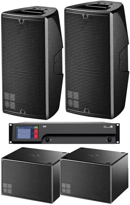 D&B Audiotechnik E-Series System E8 Loudspeakers (x2) and E12X Subwoofers (x2) with D40 Amplifier - PSSL ProSound and Stage Lighting