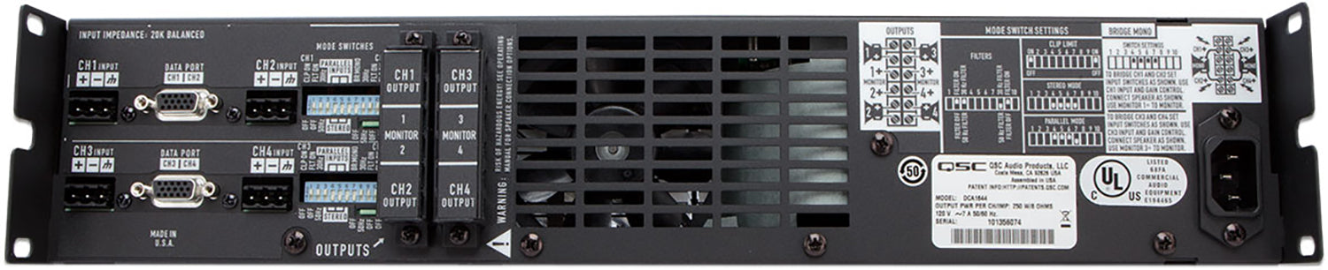 Q-SYS DCA1644 4-Channel Digital Cinema Audio Amplifier - PSSL ProSound and Stage Lighting