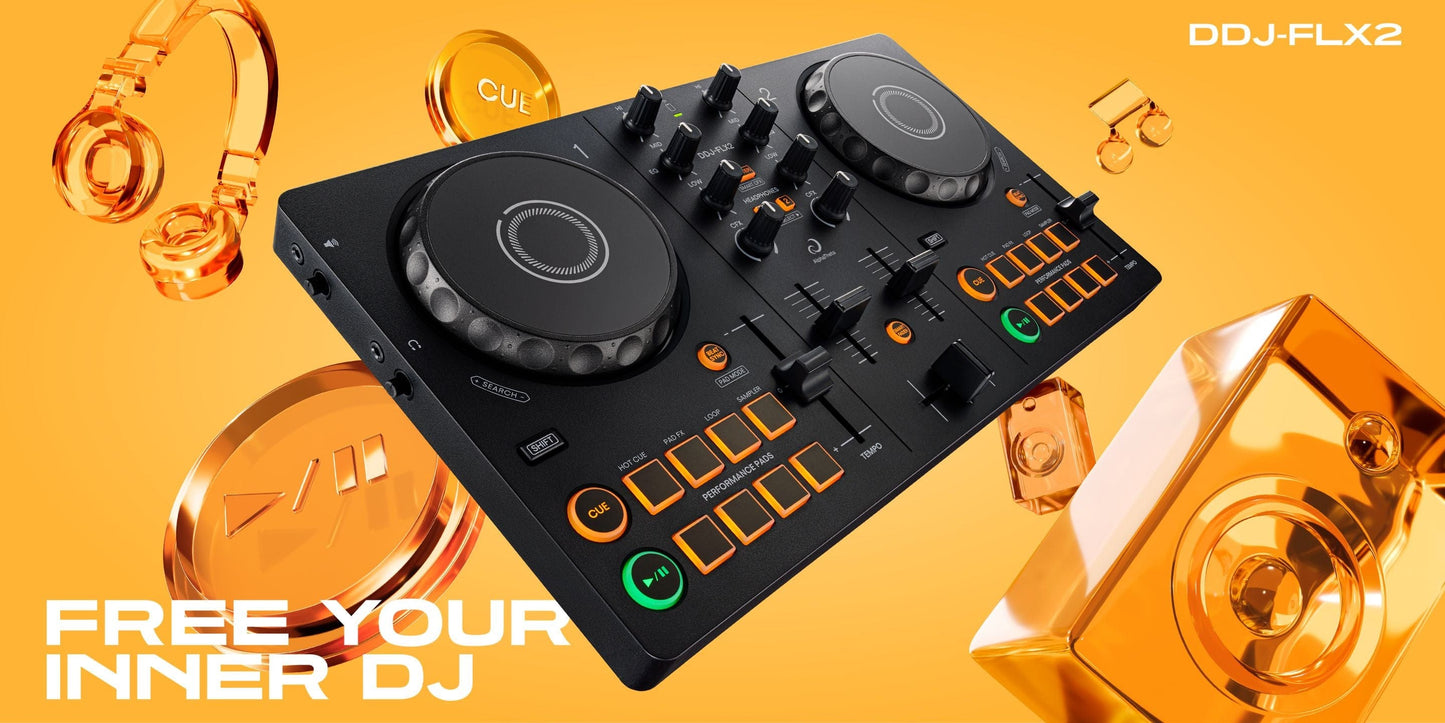 Alpha Theta DDJ-FLX2 Ultracompact 2-Channel Entry Level DJ Controller